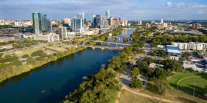 Aerial view of Austin, Texas, skyline