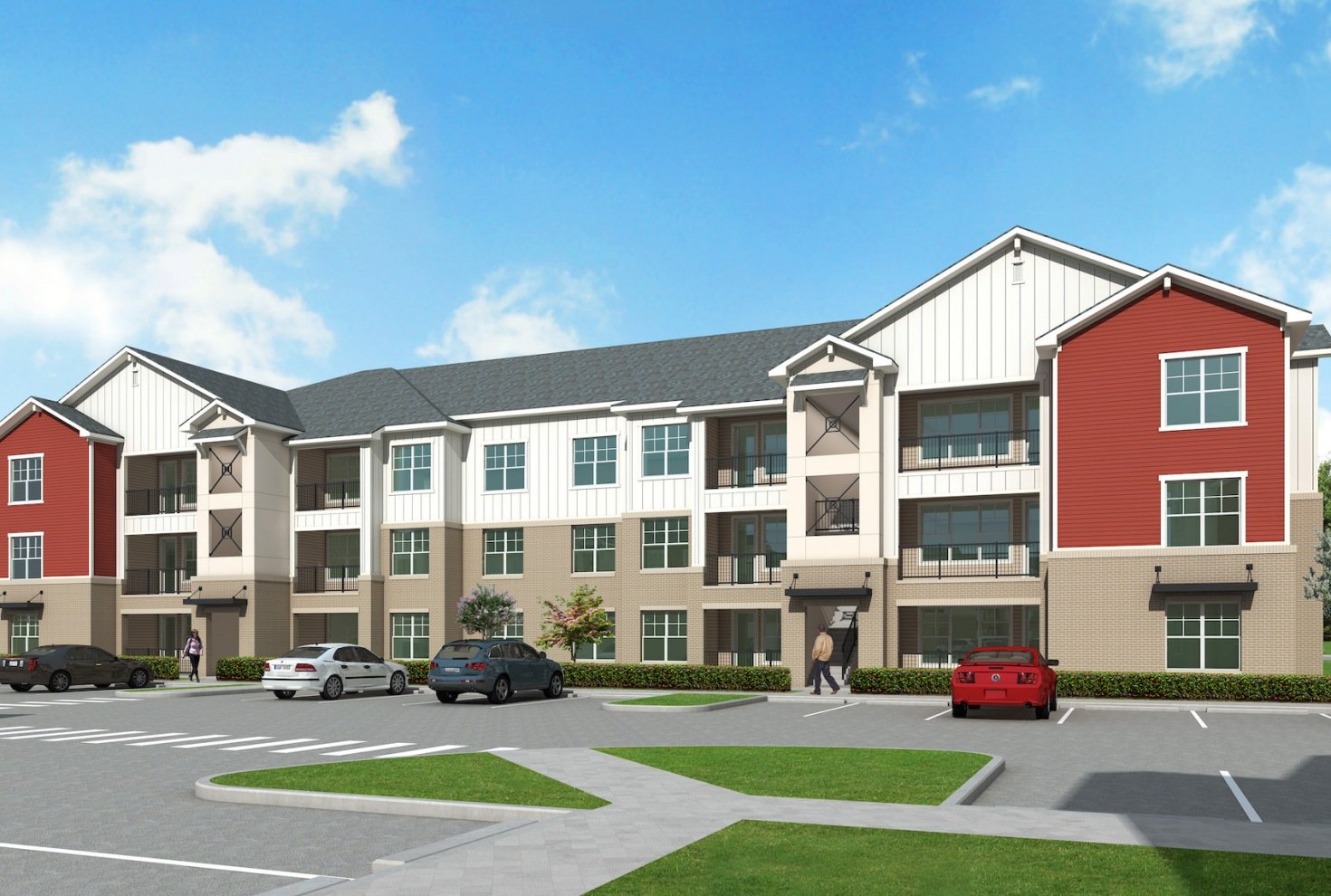 3D rendering of the Senderro community apartment building